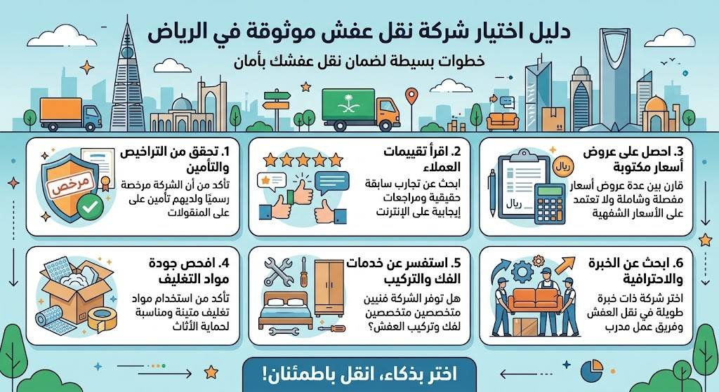 دليل اختيار شركة نقل عفش موثوقة في الرياض