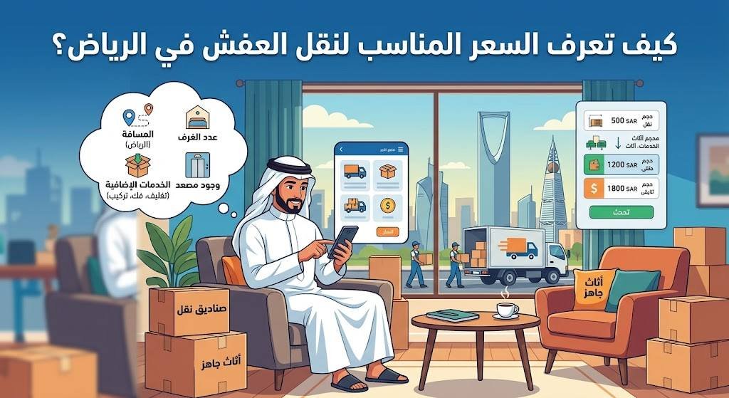 كيف تعرف السعر المناسب لنقل العفش في الرياض؟